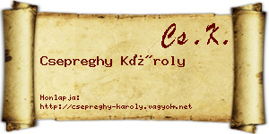 Csepreghy Károly névjegykártya