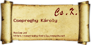 Csepreghy Károly névjegykártya