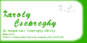 karoly csepreghy business card